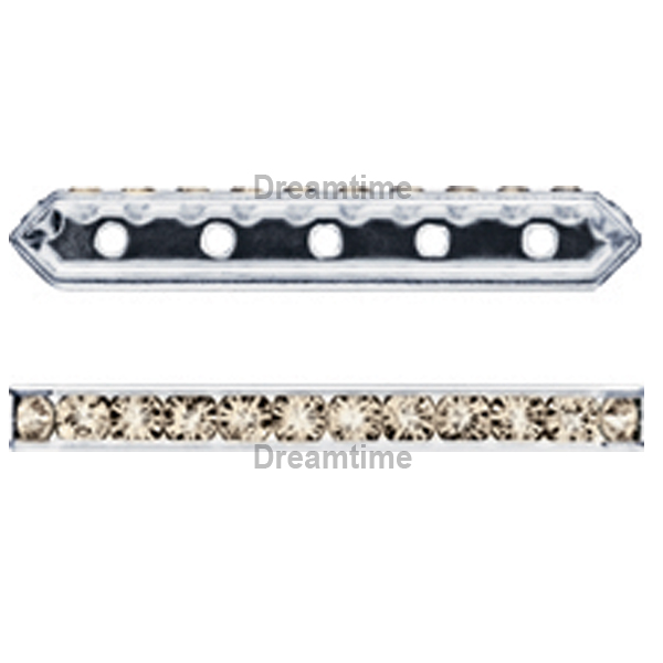 Dreamtime Crystal DC 77730 Rondelle Spacer Bars 5 Hole Silk/Silver